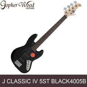 Gopherwood 고퍼우드 J classic IV (J클래식4) 5현 베이스기타 BLACK4005B 젯 블랙