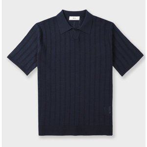 [본](김해점)(BON) 크로쉐 오픈카라 티에리 니트 네이비 BN4MSW852NY
