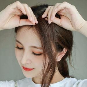 옆머리 똑딱이 S컬 부분가발 3p 웨이브 헤어피스