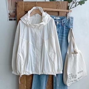 여성 얇은 루즈핏 간절기 바람막이 데일리 후드 점퍼 DGB-WJP-4342-아이보리