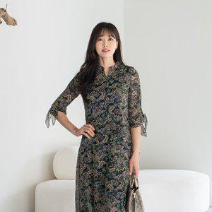 [마담4060]엄마옷 마담4060 플라워쉬폰 마담옷 원피스-ROP2504007-