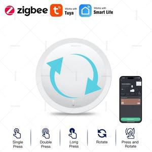 투야 스마트봇Tuya ZigBee 스마트 노브 스위치 무선 장면 단추 회전식 조광기 가전 자동화 연동 리모컨 라