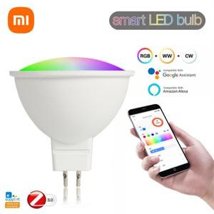 투야 스마트봇샤오미 스마트 와이파이 지그비 LED 전구 디밍 가능 E27 E14 GU10 RGBCW 2700-6500K 촛불 램