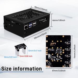 52Pi 금속 케이스 지원 N16 쿼드 NVMe 확장 어댑터 보드 및 라즈베리 파이 5용 쿨러