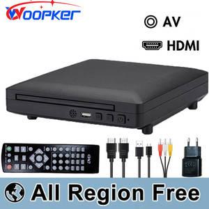 DVD플레이어 Woopker 고화질 미니 DVD 플레이어 HDMI RCA 케이블 1080P PALNTSC USB 20 홈 CD
