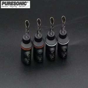 Puresonic 6202 RO-BLK 스위스 고탄성 낮은 저항 베릴륨 구리 합금 스피커 와이어 로듐 도금 바나나 플러그