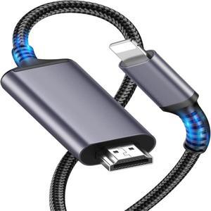 호환 iPhone 디지털 AV 어댑터용 Lightning-HDMI 케이블 1080P HD 비디오 동기화 화면 커넥터 iPhone-HDMI