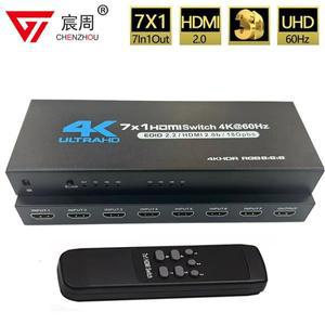 호환 HDMI 2.0 스위처  비디오 컨버터 PS3 XBOX DVD PC TV HDTV 모니터 프로젝터용 4K 60HZ 7x1 3x1