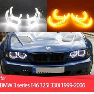 스위치백 울트라 브라이트 컨셉 LED 엔젤 아이 링 키트, M4 아이코닉 스타일, BMW 3 시리즈 E46 325i 330i