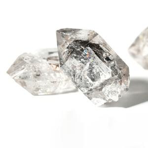 힐링소품,천연 원석천연 Herkimer 다이아몬드 블랙 크리스탈 미네랄 에너지 원시 돌 Reiki 치유 보석 파워