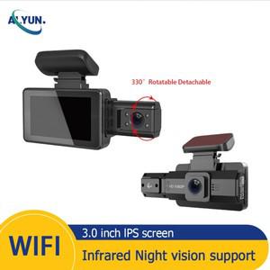 차량용 대시 캠 DVR, 와이파이, 풀 HD, 1080P, 내부 비디오 녹음기, 듀얼 렌즈, IR 카메라, 나이트 비전,
