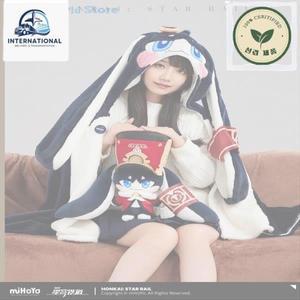 굿즈 MiHoYo 공식 정품 혼카이 스타 레일 폼폼 플러시 숄 담요, 에어컨 동진 게임 선물
