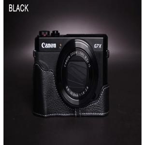 캐논 G7 X Mark II G7 X Mark III용 수제 가죽 하프 케이스 카메라 커버 백