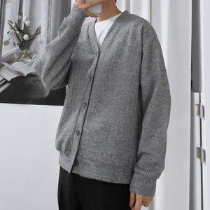 [리빌모아]남자 루즈핏 베이직 리브드 버튼 가디건 5C5-CA-Q121-메란지