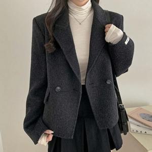 [오노마] ONM 여성 스탠다드핏 더블버튼 카라 데일리 모직 코트  28466826)