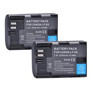 2650mAh 리튬 이온 LP-E6 배터리/충전기 캐논 EOS 6D 7D 5D Mark II IV 80D 90D R5 R6 XC10