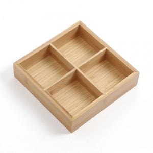 NEW 4칸 대나무 공간박스 수납보관함 티백 커피보관함