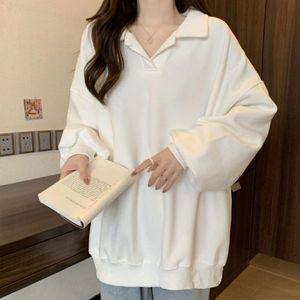 [기타]여성 V넥 카라 맨투맨 오버핏 기모안감 봄가을 데일리