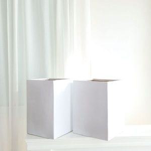 [오너클랜]고품질 모던 수지 경량 마블 낮은사각 MS30 29x29x40cm화이트 개업축하화분 관엽식물 도자기화분