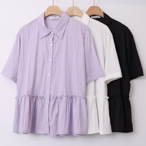 빅사이즈카라프릴티 U399L504 러블리여밈주름티셔츠 LY