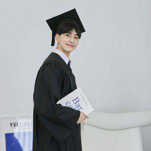 교복몰 남녀공용 졸업 학사모 단품 사진 다용도 사진용 남성 여성 학생용 검정 모자