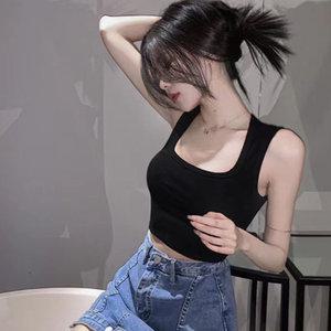 여성 사각넥 크롭티 크롭탑 배꼽티 나시티