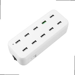 COMS 퀵차지 2.0 지원/USB 10포트 멀티충전기 White