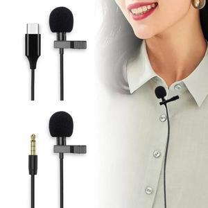 1.5m 미니 소형 휴대용 라 발리에 마이크 콘덴서 클립 온 옷깃 유선 USB Type-C Microfon For Phone Laptop