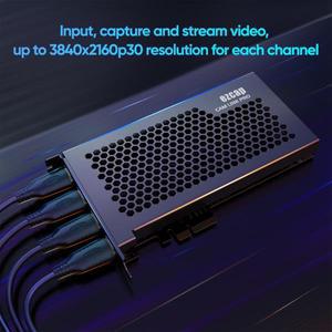 Ezcap 335 PCIE 4 포트 HDMI 비디오 캡처 카드 게임 그래버 멀티 카메라 라이브 스트리밍 노트북 PC 4K 30h