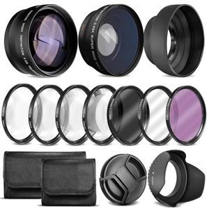 캐논 레벨 T3, T5, T5i, T6, T6i, T7i, EOS 80D, 77D 카메라용 울트라 디럭스 렌즈 키트(캐논 EF-S 18-55mm는 II STM 포함) - 포함: 7pc 58mm 필터 세트 + 광각 및 망원