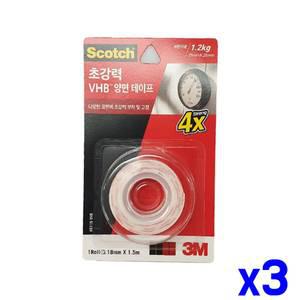 초강력 양면테이프 18mmx1.5m x3개 테이프용품 문구류