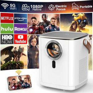 [일렉트릭 포커스] 네이티브 1080P 5G WiFi 블루투스 프로젝터, 볼루민 휴대용 야외 영화 홈 시어터용 12000 LM 풀 HD 비디오 iOS /Android /TV Stick /HDMI /USB와 호환됨