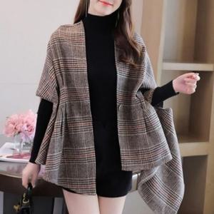 망토 방한 숄가디건 스타일 여성 FW 아우터 가을 판쵸