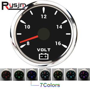 호환 HD 디지털 포인터 자동차 보트 전압계 자동 전압 표시기 게이지 7 색 백라이트 12V 24V 8  16V 52mm