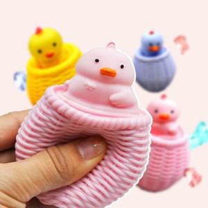 병아리 Squishi 장난감 짜기 Fidget 감압 컵 케이지 스트레스 부드러운 동물 공 성인  Pop It