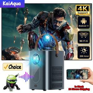 미니 빔프로젝터 2025 새로운 프로젝터 4K 안드로이드 11 HY6 Pro Wifi6 260ANSI Allwinner H713 BT50 1080