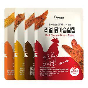 신선어람 리얼 닭가슴살칩 저칼로리 단백질 총 16봉 4종x4봉