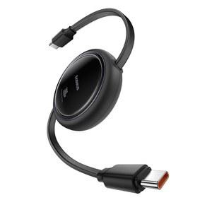 베이스어스 USB C 케이블 미니 100W 접이식 TO 5A 고속 충전 아이폰 16 15 프로 플러스 맥스 맥북 아이패드 삼성 S24 /S23용 4단계 길이 프리셋 타입 충전기 케이블.+
