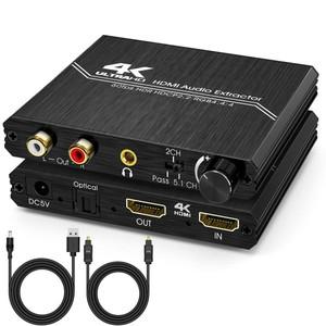 4K 60HZ HDMI 2.0 오디오 추출기 광학 TOSLINK SPDIF 5.1CH R/L - SPDIF+R/L+3.5MM 18Gpbs HDCP 2.2(볼륨