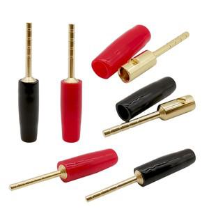 1/2 쌍 골드 도금 2mm 바나나 플러그 Hi-fi 스피커 배선 커넥터 구리 스트레이트 핀 단자 어댑터