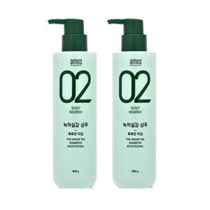 아모스 녹차실감 샴푸 중건성(촉촉한타입)500g 2개