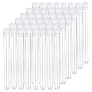 캡이 있는 플라스틱 시험관, 실험실 대학 학교 과학 실험용 투명 튜브, 25ml, 16x150mm, 30 개