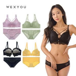 [30%무제한쿠폰]위크유 A-C컵 여성 속옷/브라/팬티/세트/여자/무봉제/브라탑/뽕/노와이어/브라렛