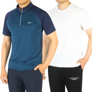 여름 남성 기능성 티셔츠 아웃도어 등산복 작업복 반팔 스판 속건 냉감 집업 카라티