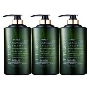 하로시 티트리 페퍼민트 프로폴리스샴푸 750ml 3개- 기름진두피,냄새,지루성,탈모케어