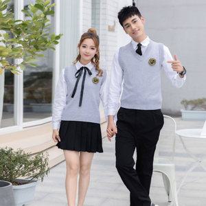더이끌림/남녀공용 니트조끼 라운드 브이넥  교복 정장 베스트 조끼 교복 파티 축제 할로윈 코스튬 의상