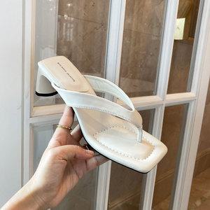 쿠션 스퀘어 쪼리 슬리퍼힐 발편한 여성쪼리 뮬 6cm