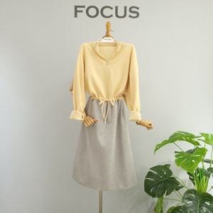 [대구백화점] [4CUS]배색 포인트 반집업 롱원피스(FS2A9OP5675)