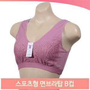 레이스 스포츠형 면브라탑 B컵 빅사이즈 풀컵 노몰드