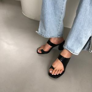 라운드 통굽 스트랩 샌들힐 엄지 조리샌들 키작녀8cm